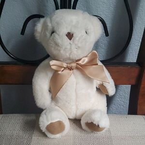 Plush White Teddy Bear with Satin Bow